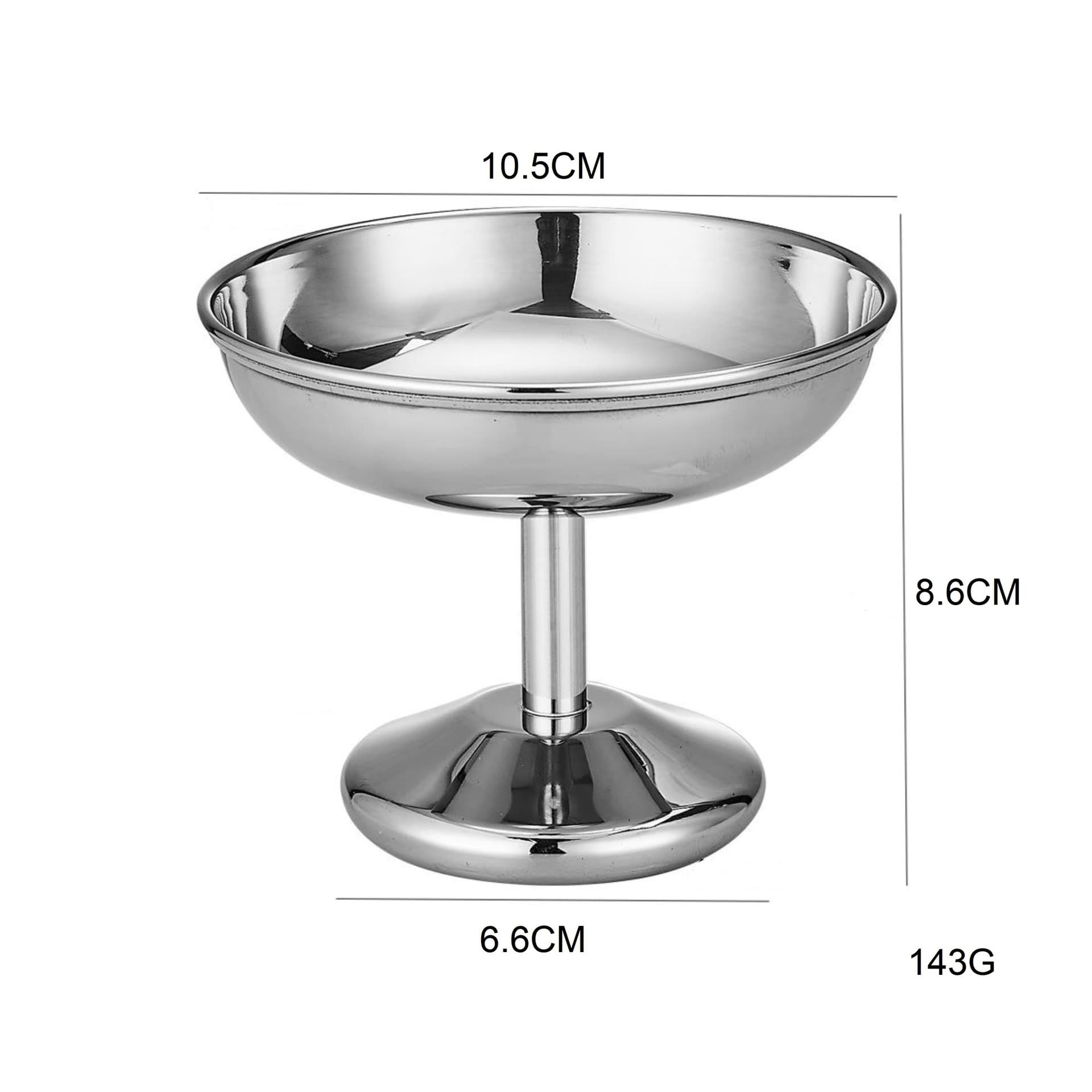 Thickened 304 Stainless Steel Hotel Display Ice Cream Cup, Sundae Cup, Pudding Cup, INS Style Vintage Stemmed Glass