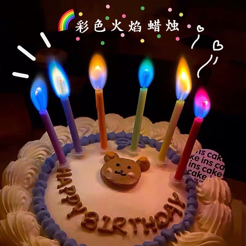 Wholesale Creative Colored Flame Birthday Candles for Party Cake Decoration Stock Candle