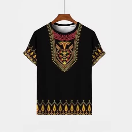 2025 Summer Men's T-Shirt Ethnic Style Retro 3D Print Short Sleeve T-Shirt for Kids and Women, Children's T-Shirt, Men's Clothing T-Shirt