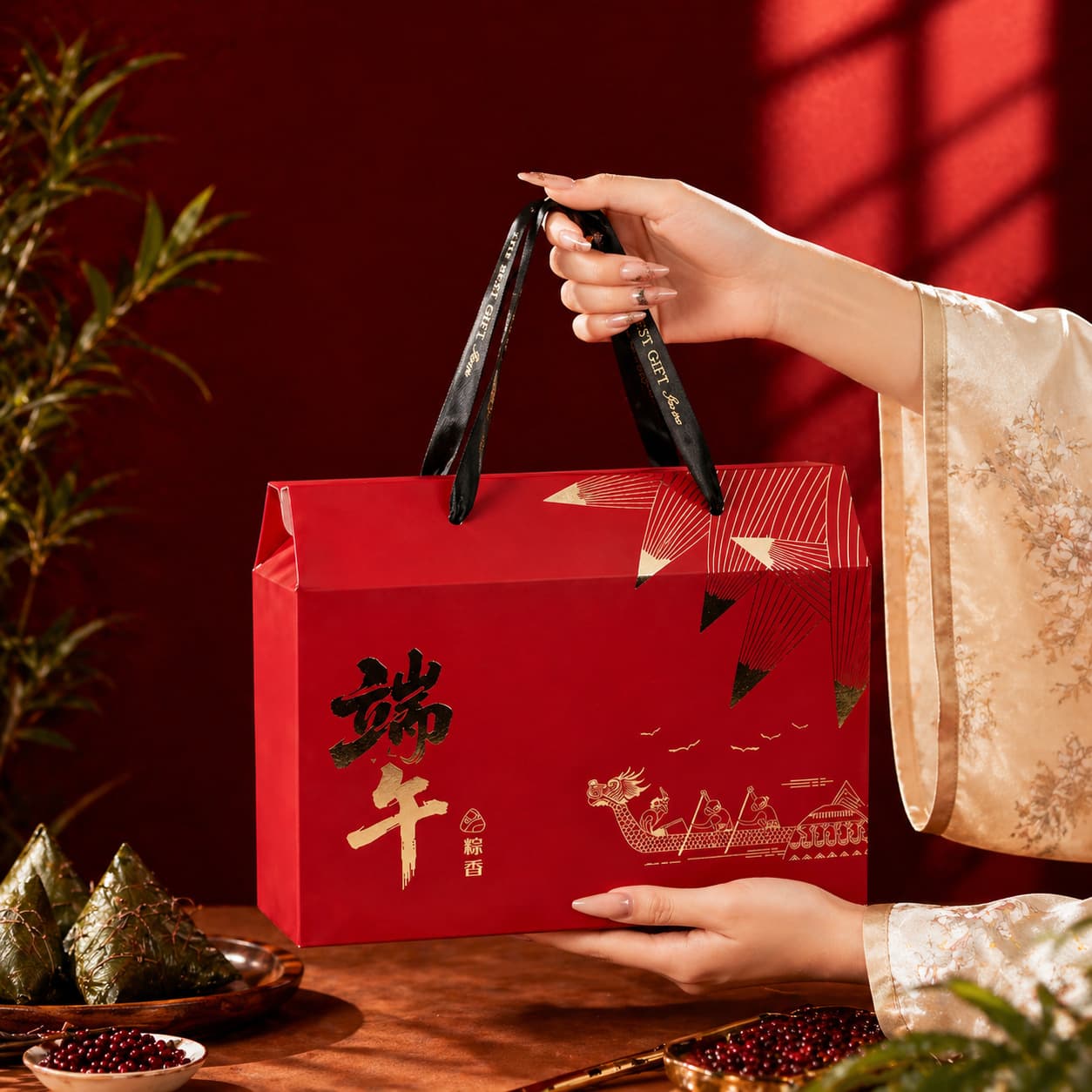 2026 High-end Dragon Boat Festival Zongzi Gift Box Hotel Business Gift Box Empty Box In Stock Custom Logo Factory Direct