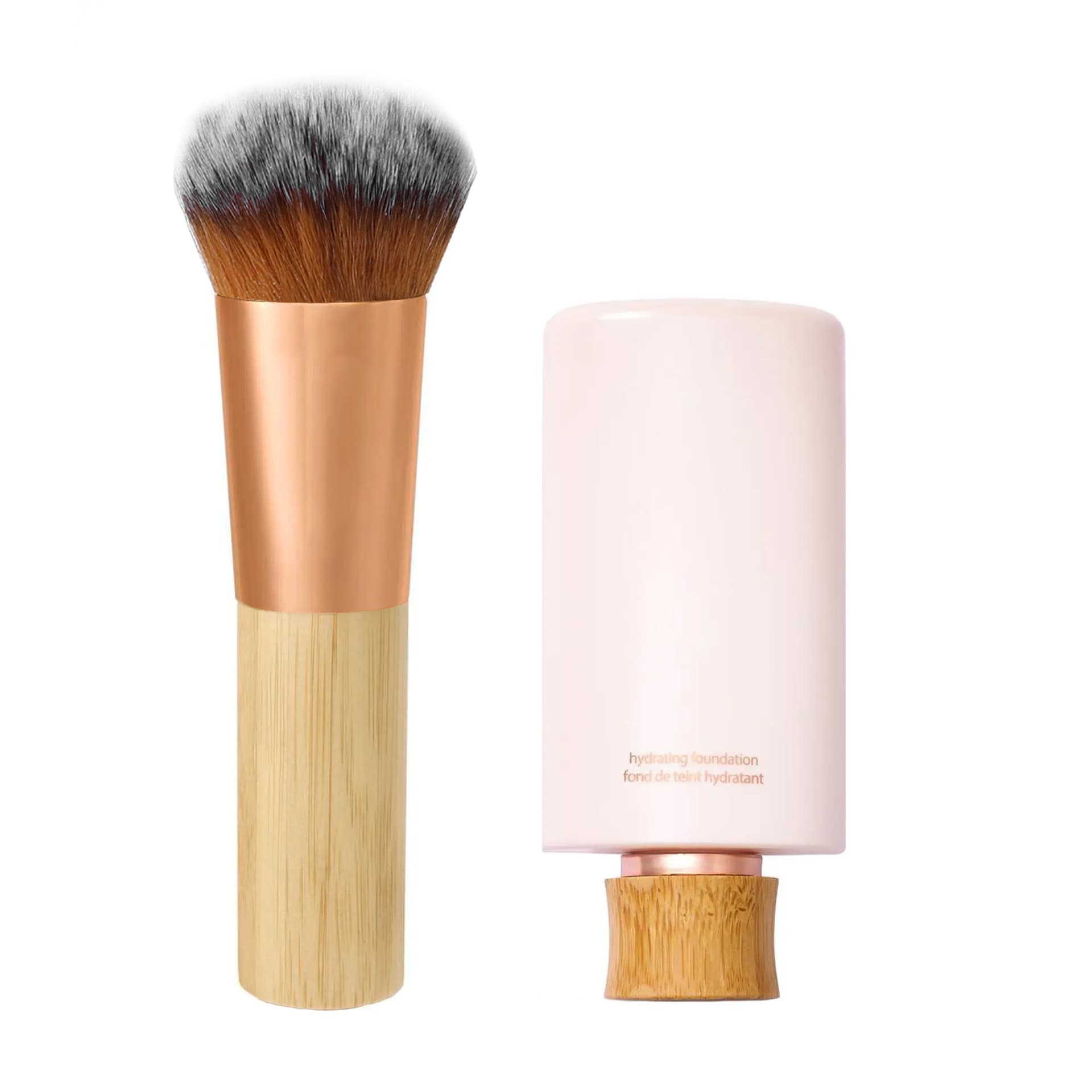 Cross-border bamboo handle large single makeup brush soft-bristled mineral liquid foundation brush powder brush concealer brush