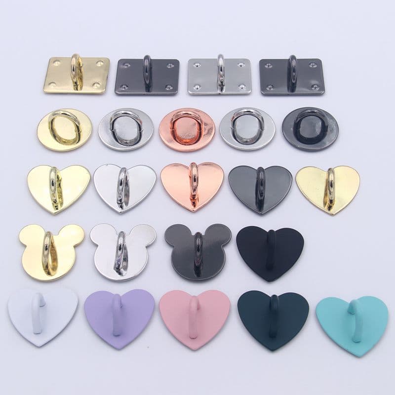 New tassel metal hook DIY accessory, round heart square buckle phone case pendant alloy material
