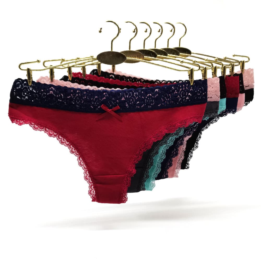 Cross-border E-commerce Cotton Women's Thong G-String for Wish eBay Sexy Lace Trim