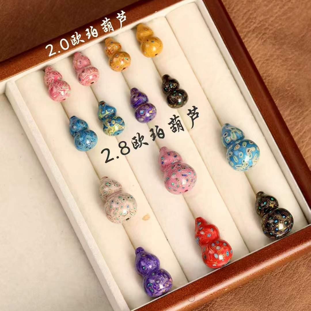 Intangible cultural heritage craft: lacquerware, opal, hollow gourd bracelet, accessory pendant, DIY five blessings and peace, purple sandalwood.