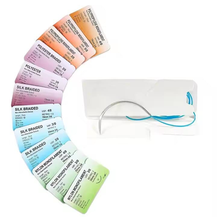 Medical student surgical suture needle with thread, medical student suture training practice suture needle, non-damaging suture line in one