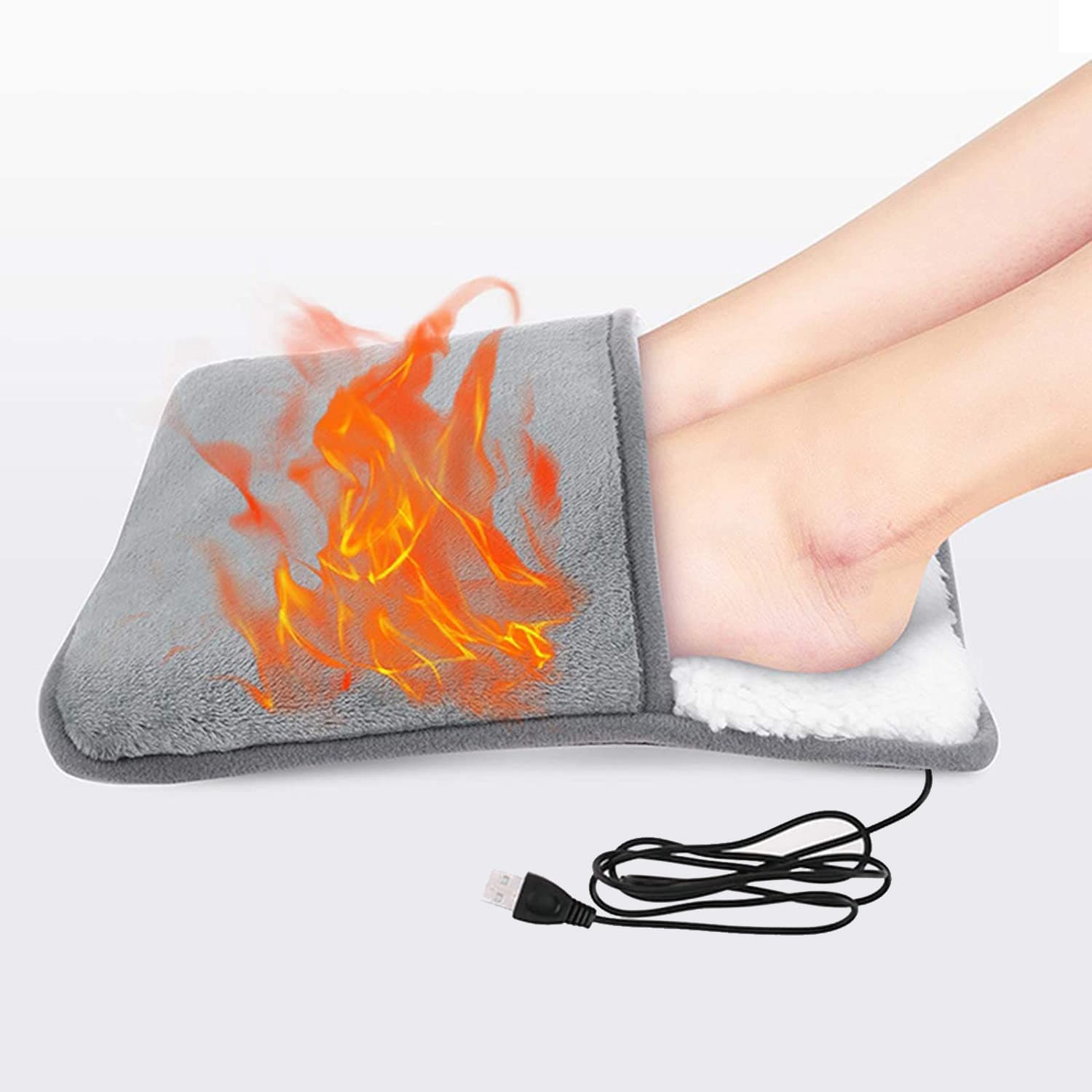 Amazon flannel USB plug-in foot warmer, winter office heated shoes, electric shoes, warm baby in stock