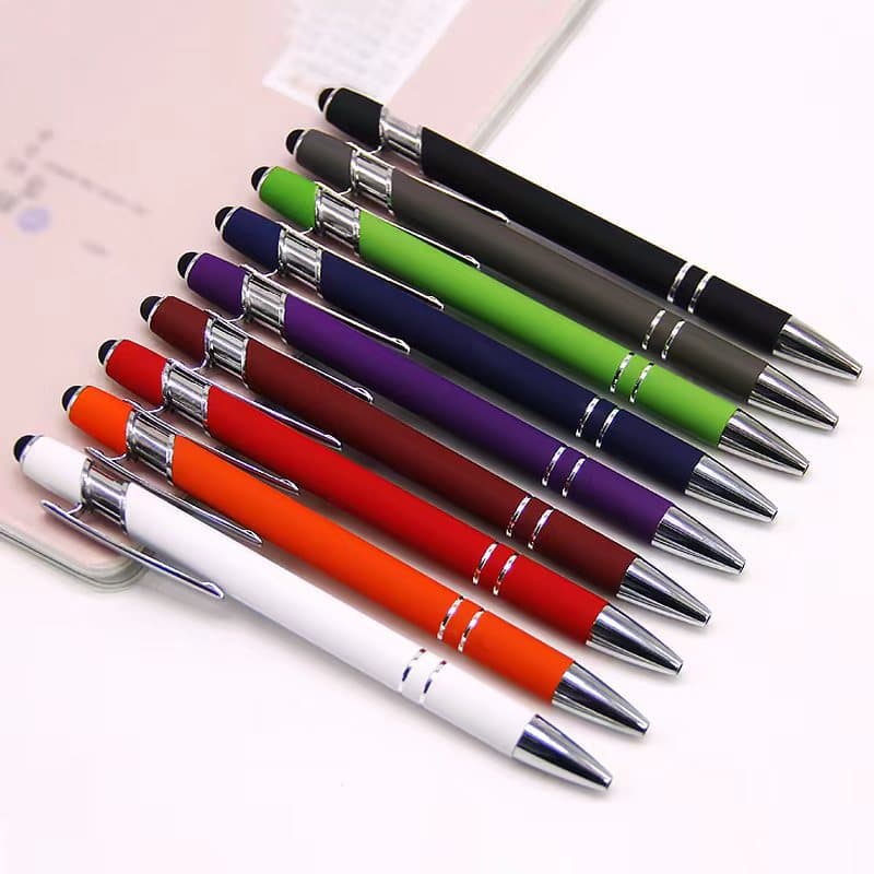 Metal Click Pen Aluminum Barrel Pen Capacitive Touch Ballpoint Pen Stylus Touch Screen Pen Custom Logo Signature Pen