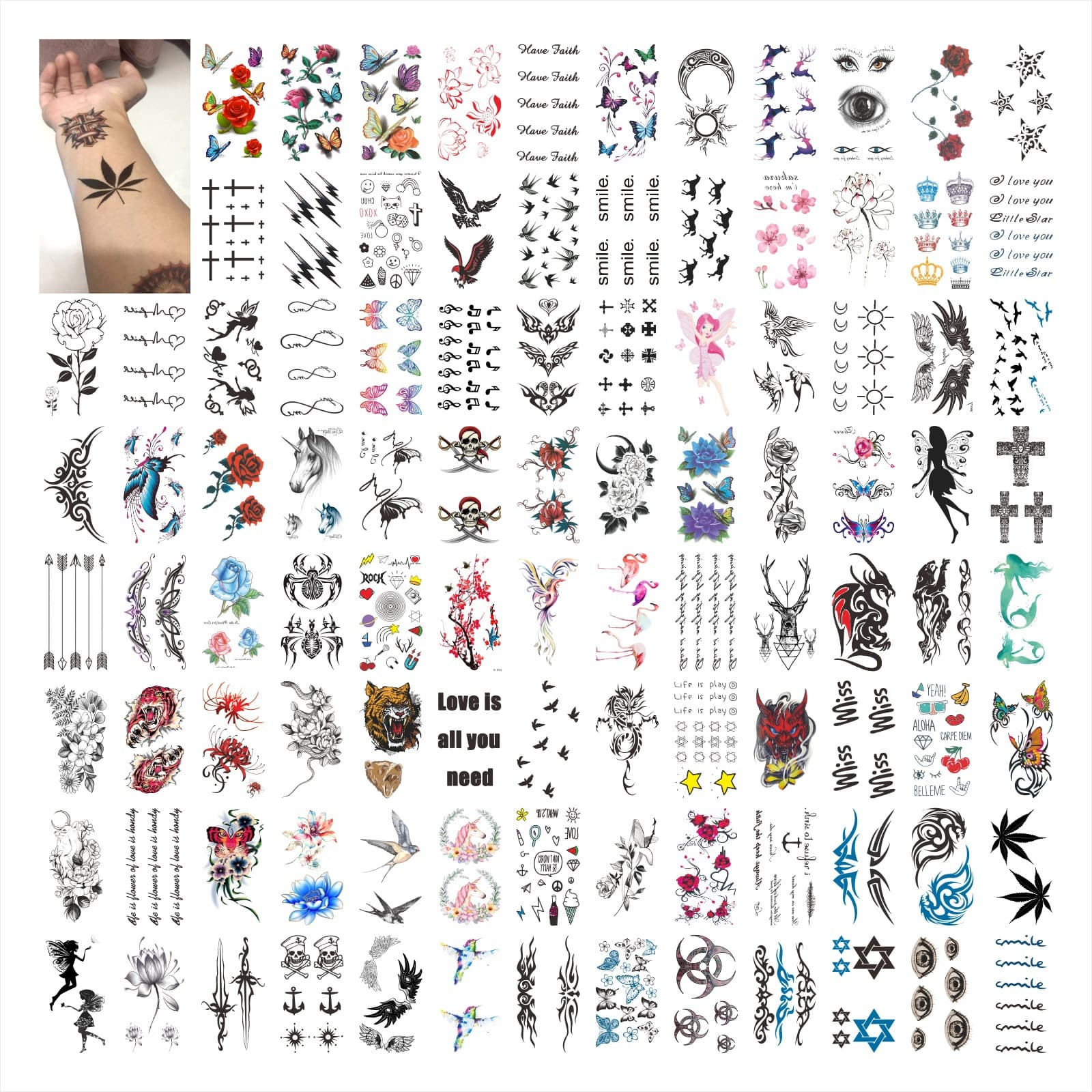 Wholesale Temporary Tattoo Stickers Disposable Kids Tattoo Waterproof Face Stickers Customize