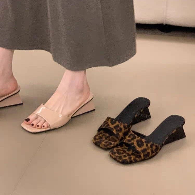 French Wedge Heel One-Strap Sandals for Women, 2026 New Summer Style, Elegant Simple Fairy Style Slippers