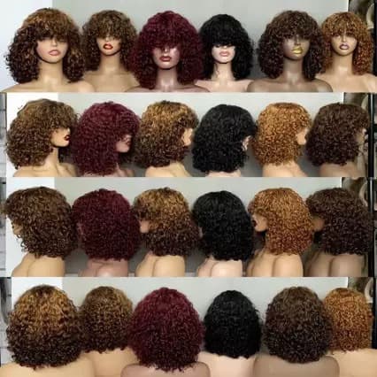 Cross-border Waterwavebangwighotselling100%humanhair real hair ladies wig