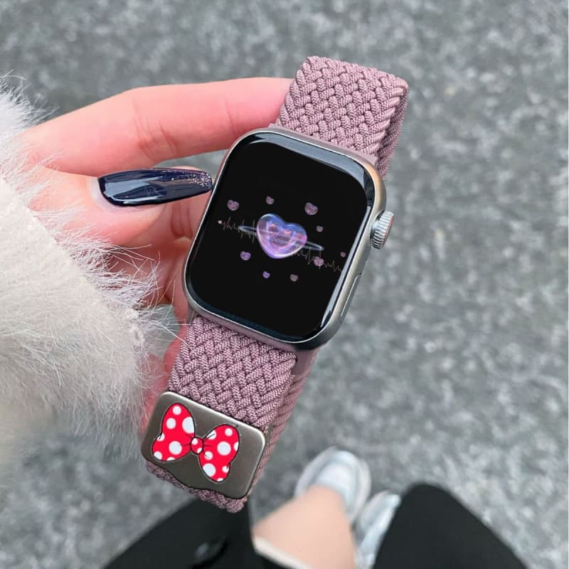 Compatible with Apple Watch 9 Bow Nylon Braided Magnetic Clasp Apple S10 Watch Band iWatch 87SE