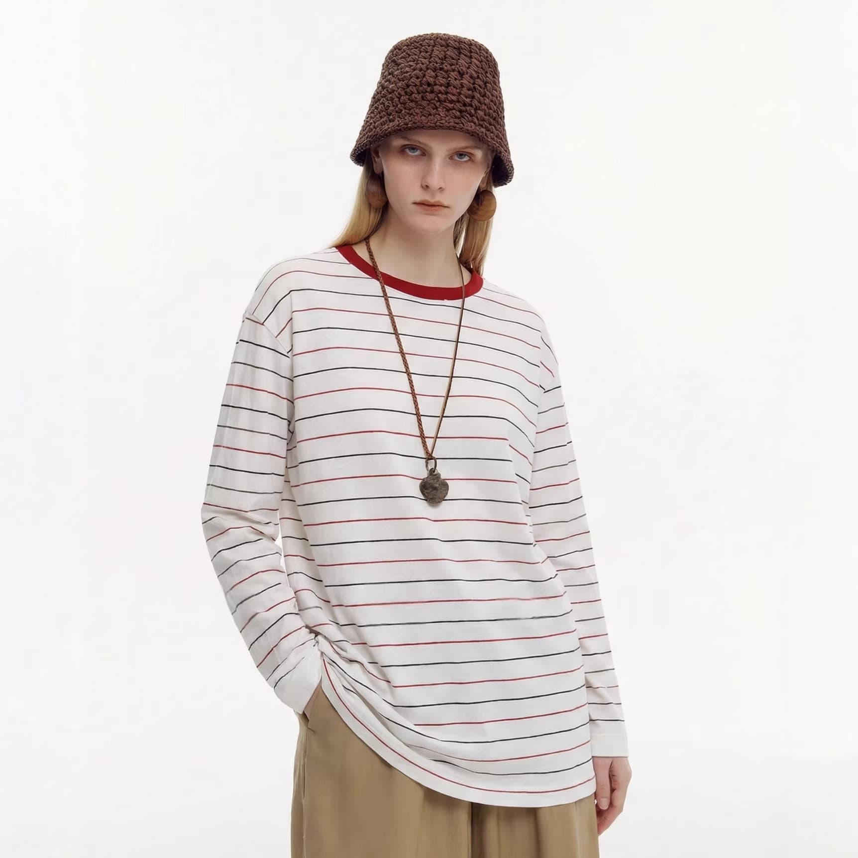 Retro Relaxed Style Miumiu-Inspired Loose Striped Knit Sweater | Versatile Slimming Top for Women with Retro Stripes