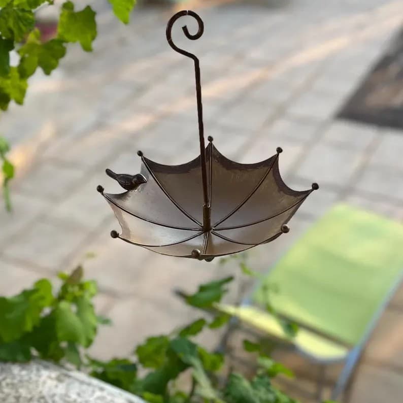 Bird Feeder Tro Cross-border Bestseller Umbrella-shaped Bird Feeder Garden Courtyard Hanging Metal Crafts