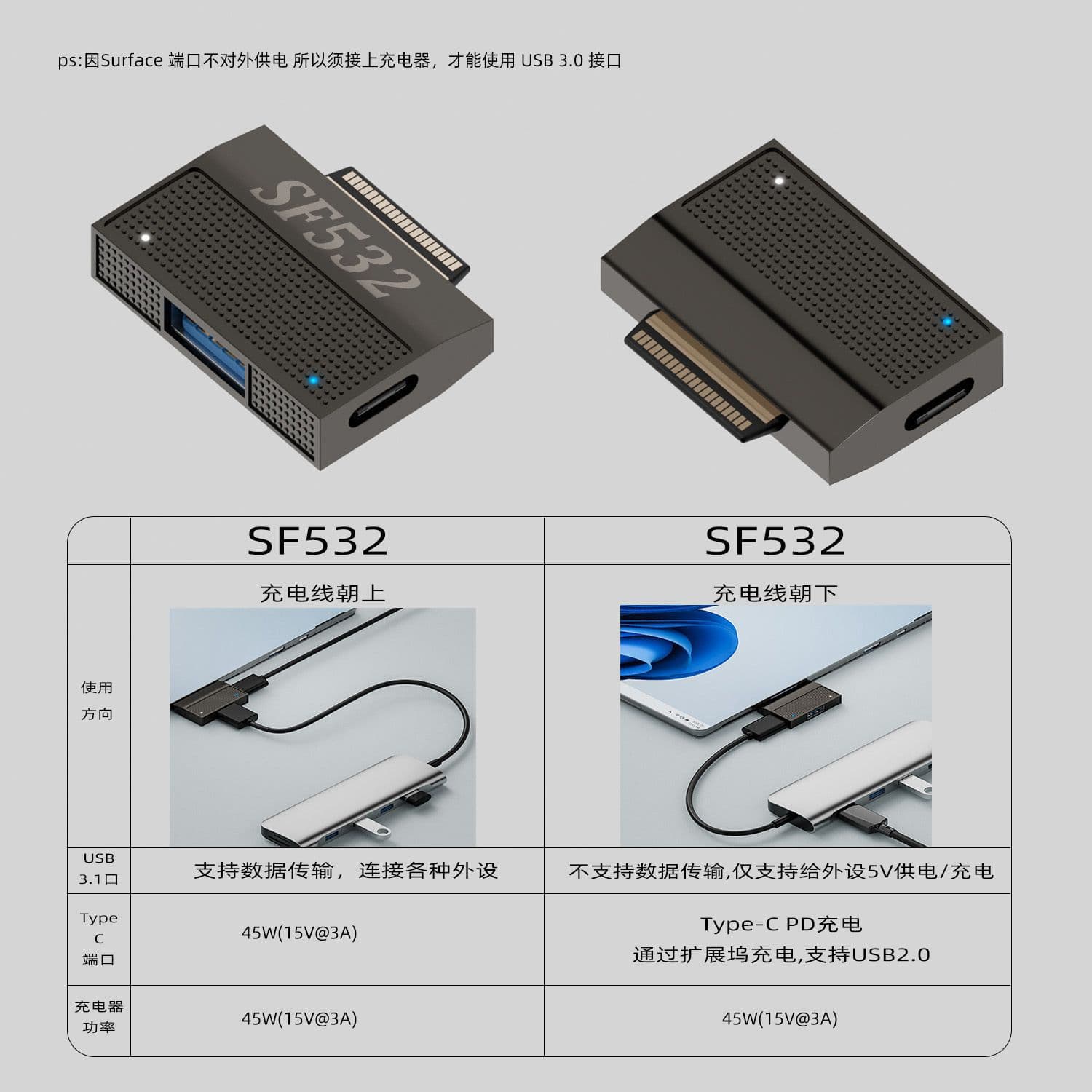 Type-C to Microsoft Surface Pro Book Laptop Tablet Power PD Fast Charging Cable 65W