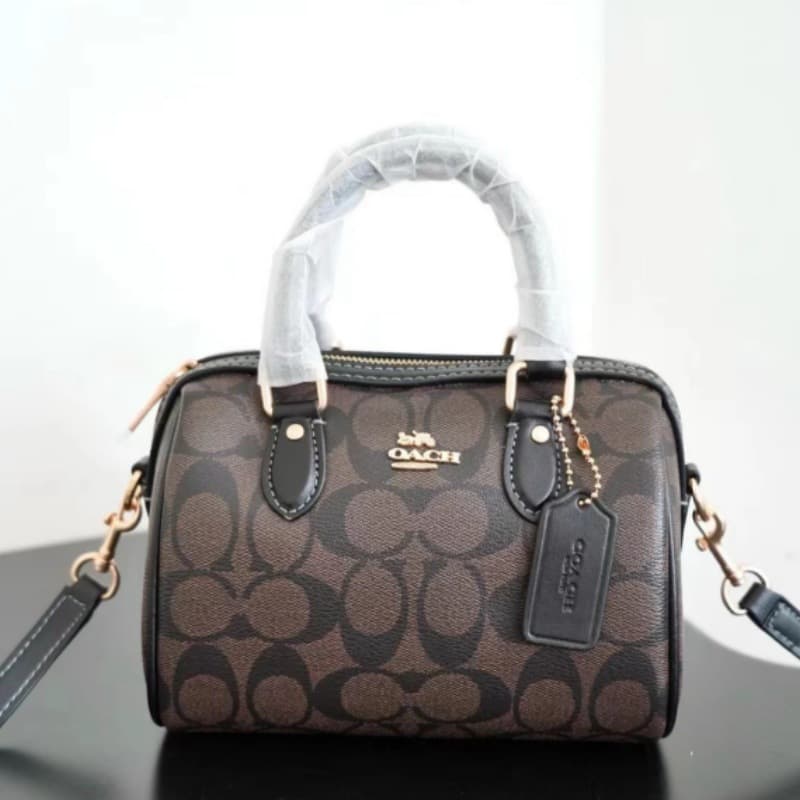 High-quality 25 New Style C Home Rowan Classic Monogram Mini Boston Pillow Bag Handbag Underarm Bag Classic