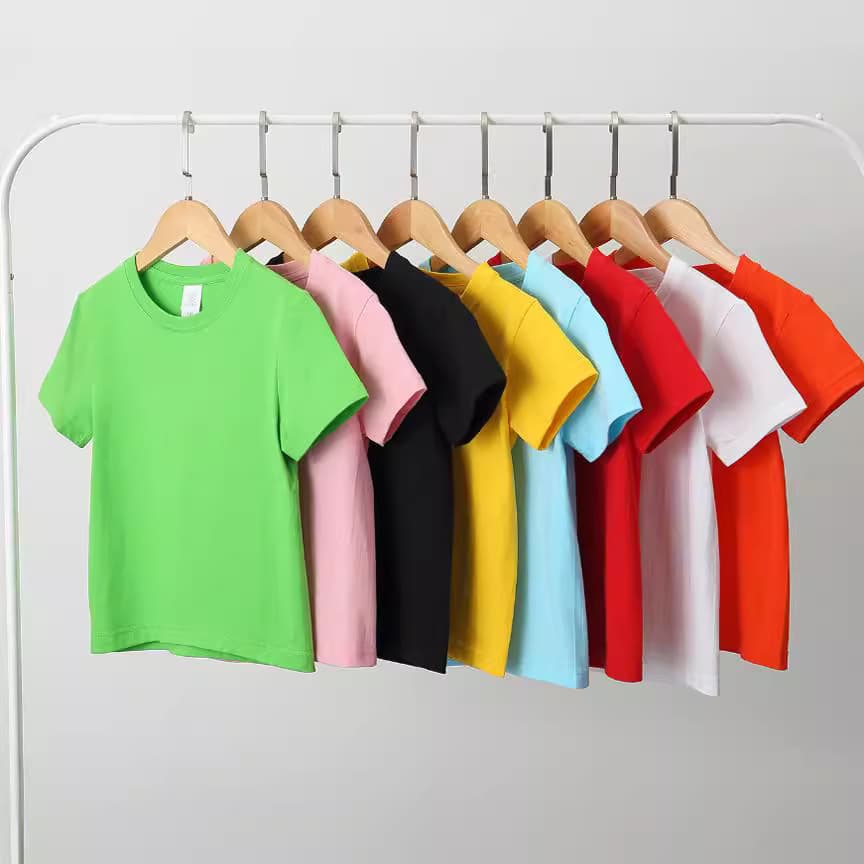 Combed Cotton Children's T-shirts 200g Factory Ready Stock 8 Colors Short Sleeve Cultural Shirts Advertising Shirts Logo Printing Kindergarten