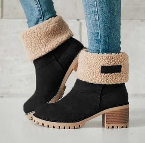Cross-Border European and American Wool Boots, Foreign Trade Autumn Winter Wool Plush Short Boots for Women, Large Size Plus Velvet Ladies Snow Boots, Trendy