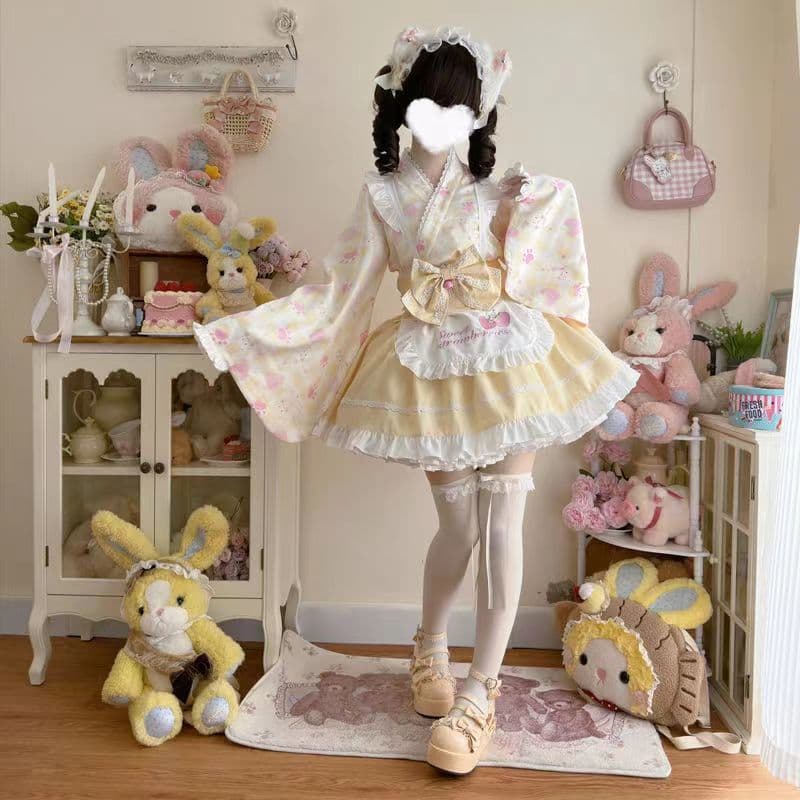 Lolita Original Spring and Autumn Improved Maid Style Dress Lolita Cute Japanese Princess Dress Petite Dress