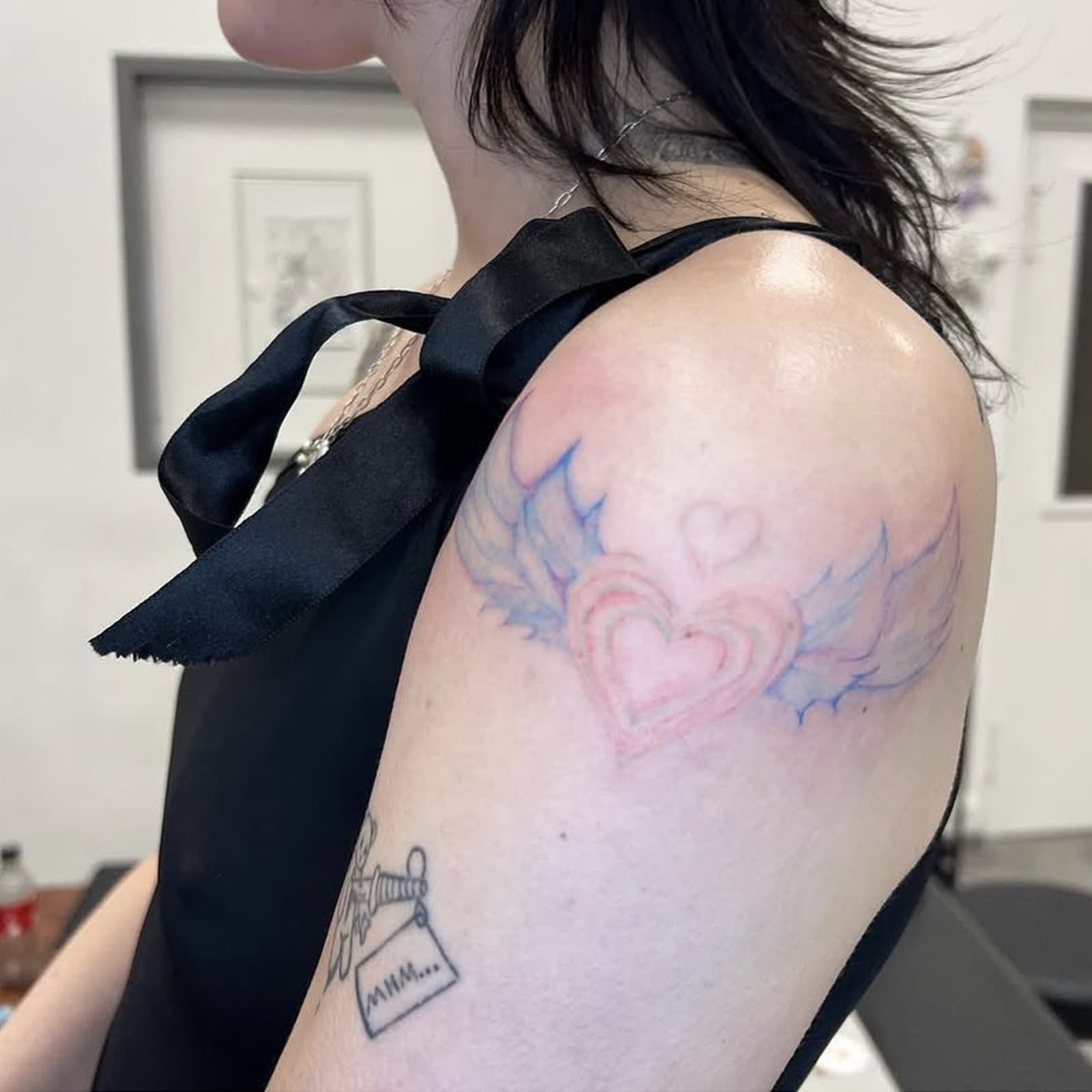 Dopamine Heart Wing Tattoo Sticker Ins Style Sweet Cool Girl Arm Waist Tattoo Sticker Cross-border New Product
