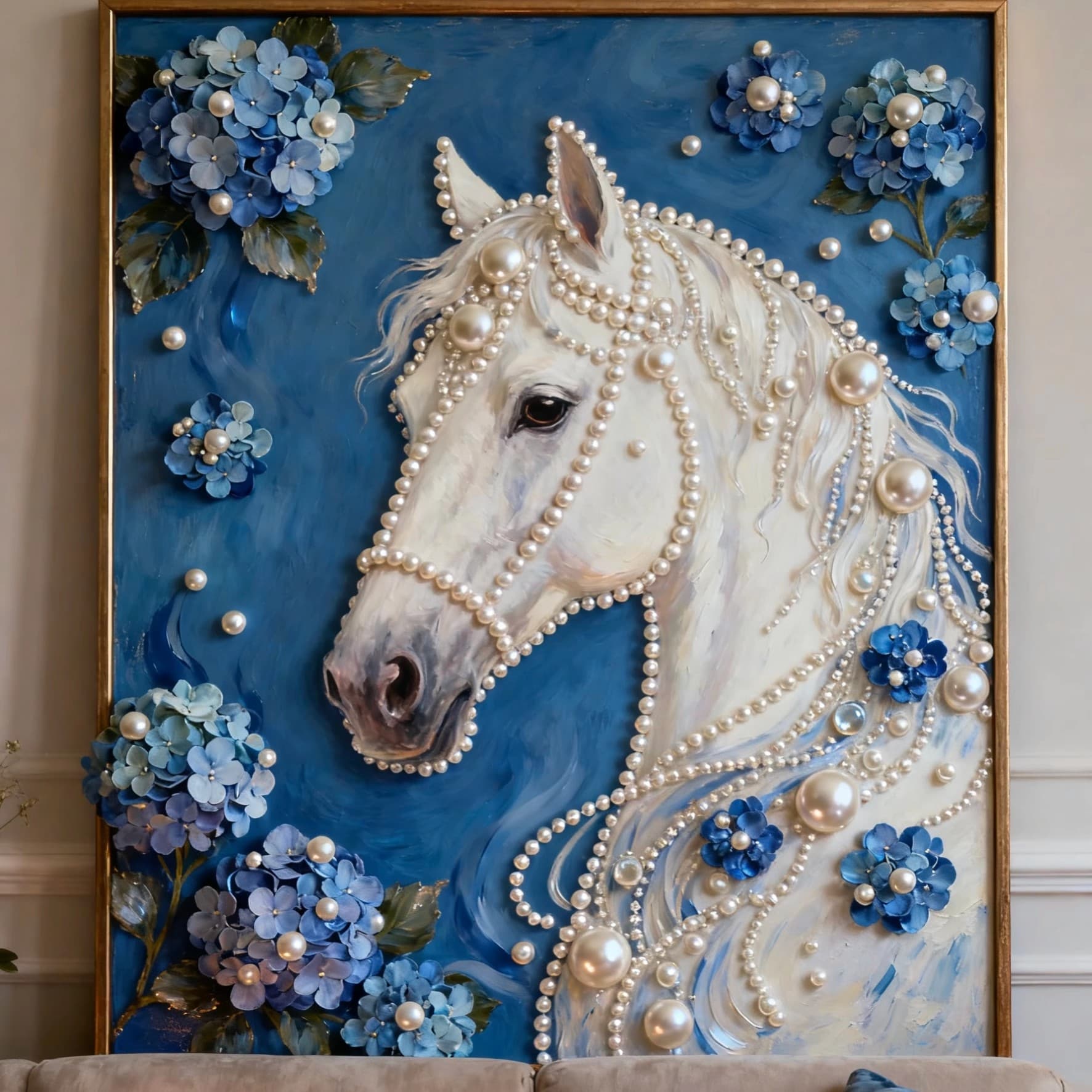 Happy Year of the Horse DIY Diamond Painting Handmade Material Premium Floral God of Wealth Numbered Diamond Decorative Painting