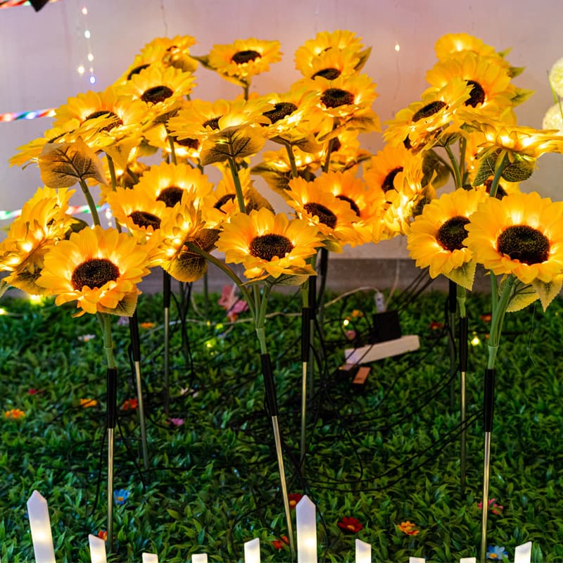 LED Cross-Border Solar Wheat Reed Light, Sunflower Outdoor Decorative Light, Villa Courtyard Ambiance Light