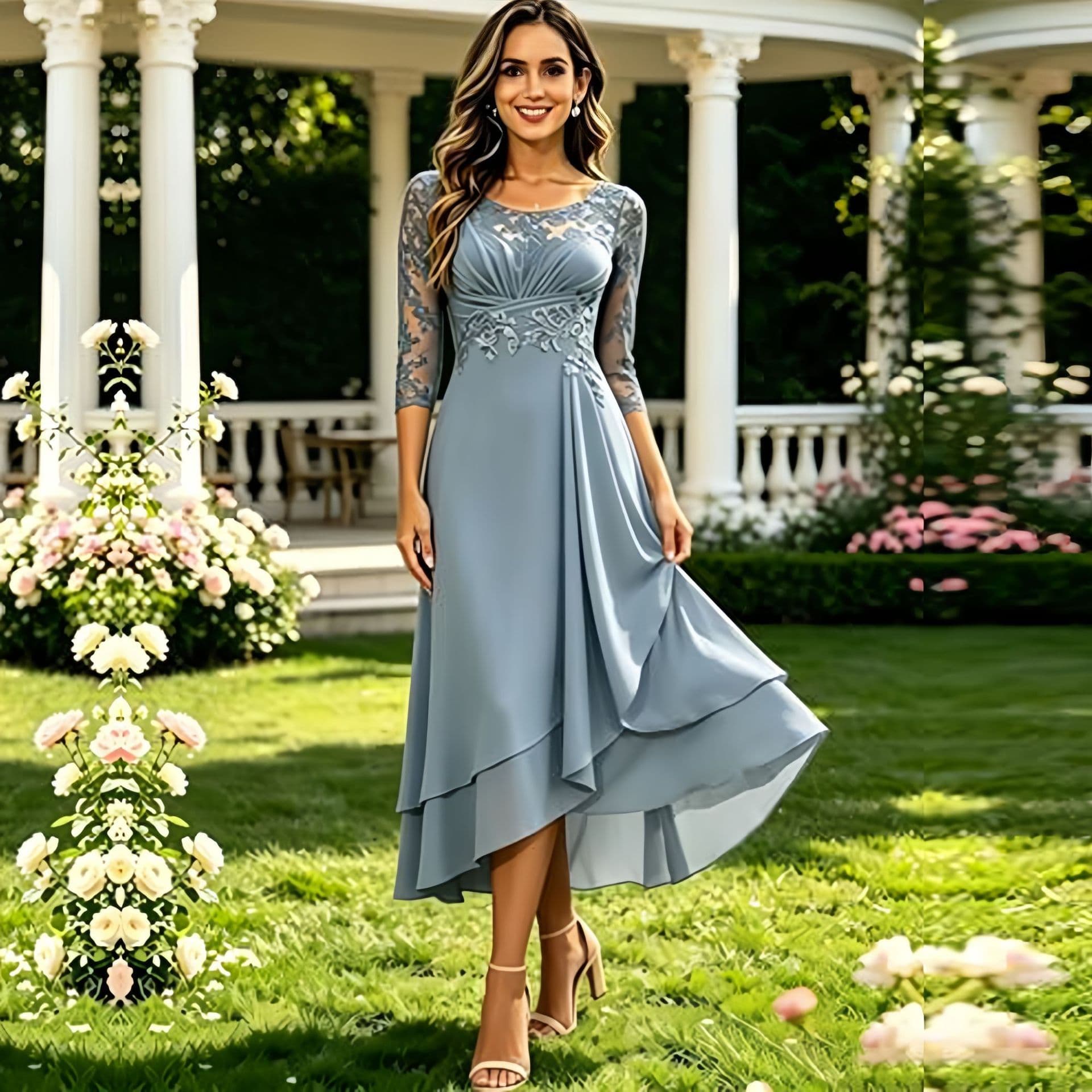 Amazon dress chiffon small dress wedding bridesmaid dress mom dress party party annual meeting performance dress for women