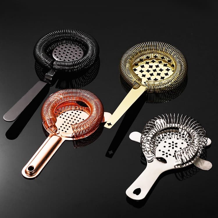 Professional stainless steel bartending ice strainer cocktail ice separator filter ice sieve for mixing glass use bar