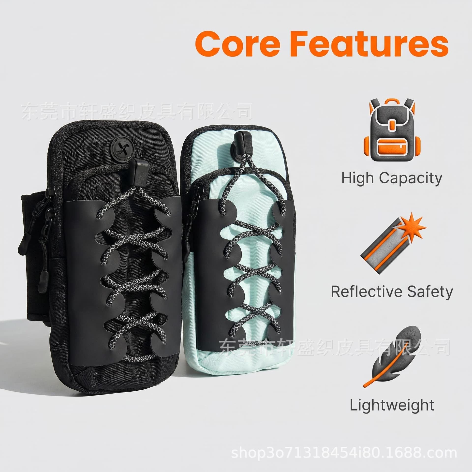 2026 New Reflective Outdoor Sports Phone Arm Bag Multifunctional Lightweight Wrist Bag for Fitness Cycling Leisure