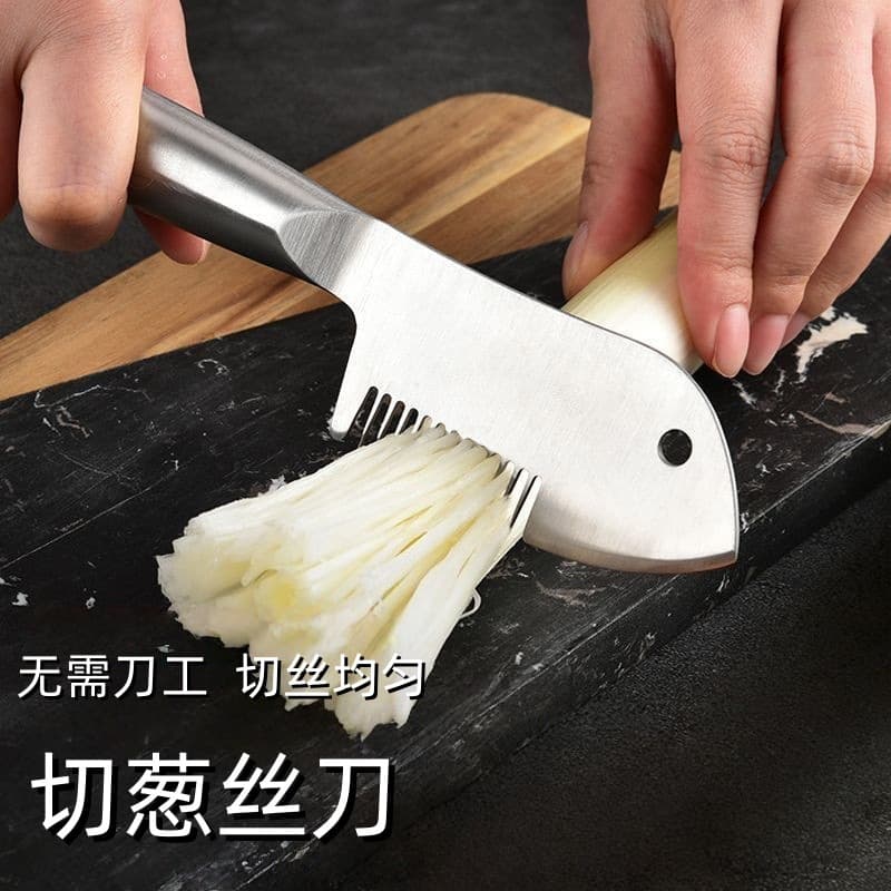 Household Stainless Steel Onion Shredder, Multifunctional Slicer, Sharp Kitchen Tool for Cutting Green Onions