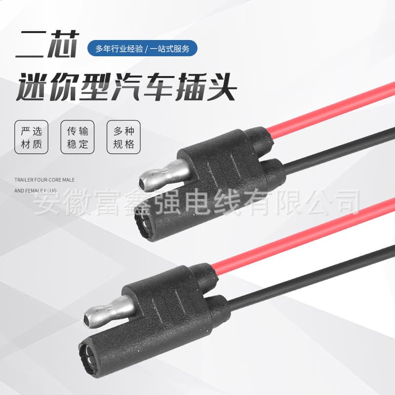 Mini car plug two-core connector plug car wiring harness 5AE power cord plug