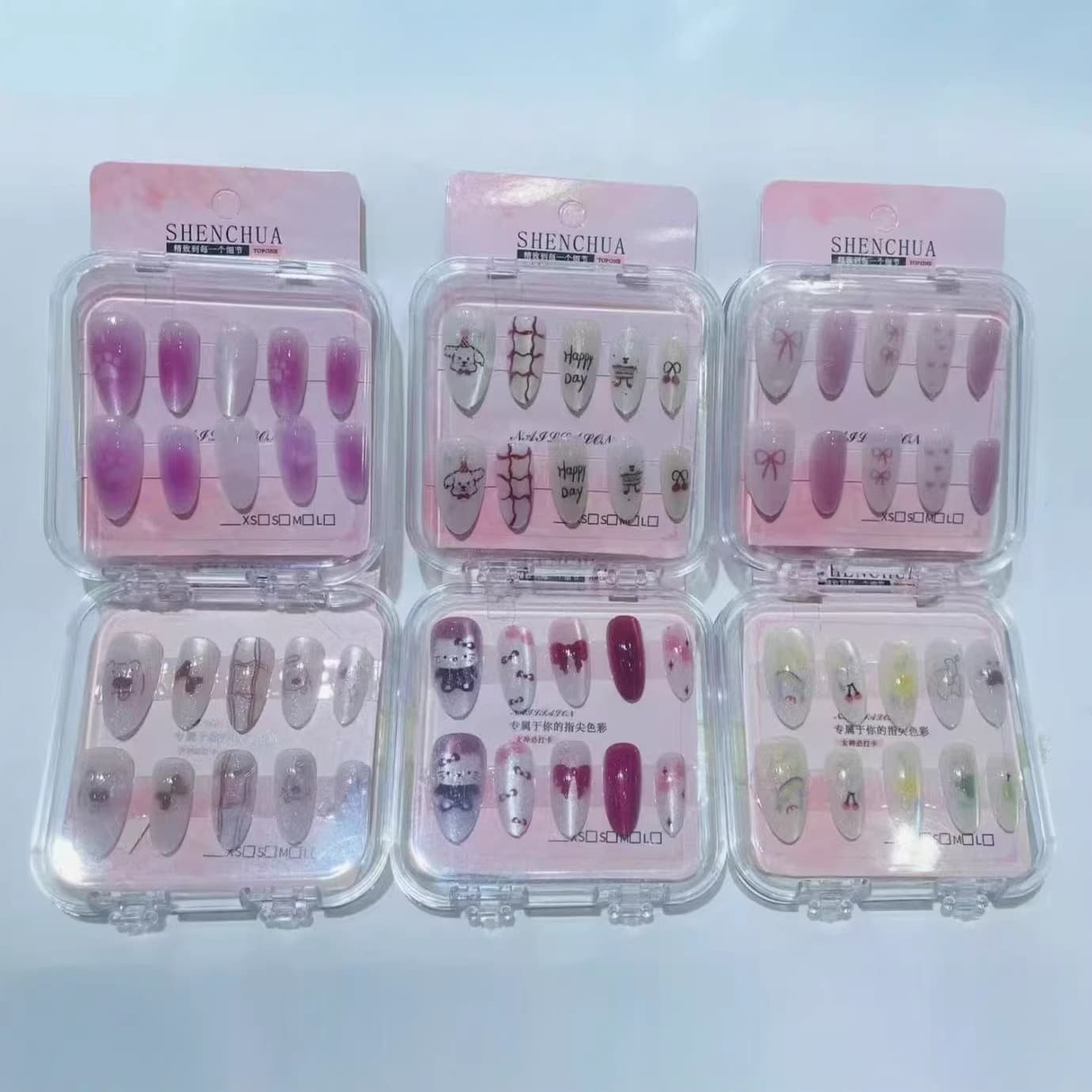 New Wearable Press-On Fake Nails Removable Jelly Glue False Nails Wholesale Cute Nail Art Stickers