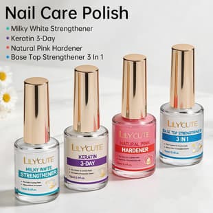 LILYCUTE Glass Bottle Nail Strengthener Base & Top Coat, Nail Care Repair Nourishing Oil