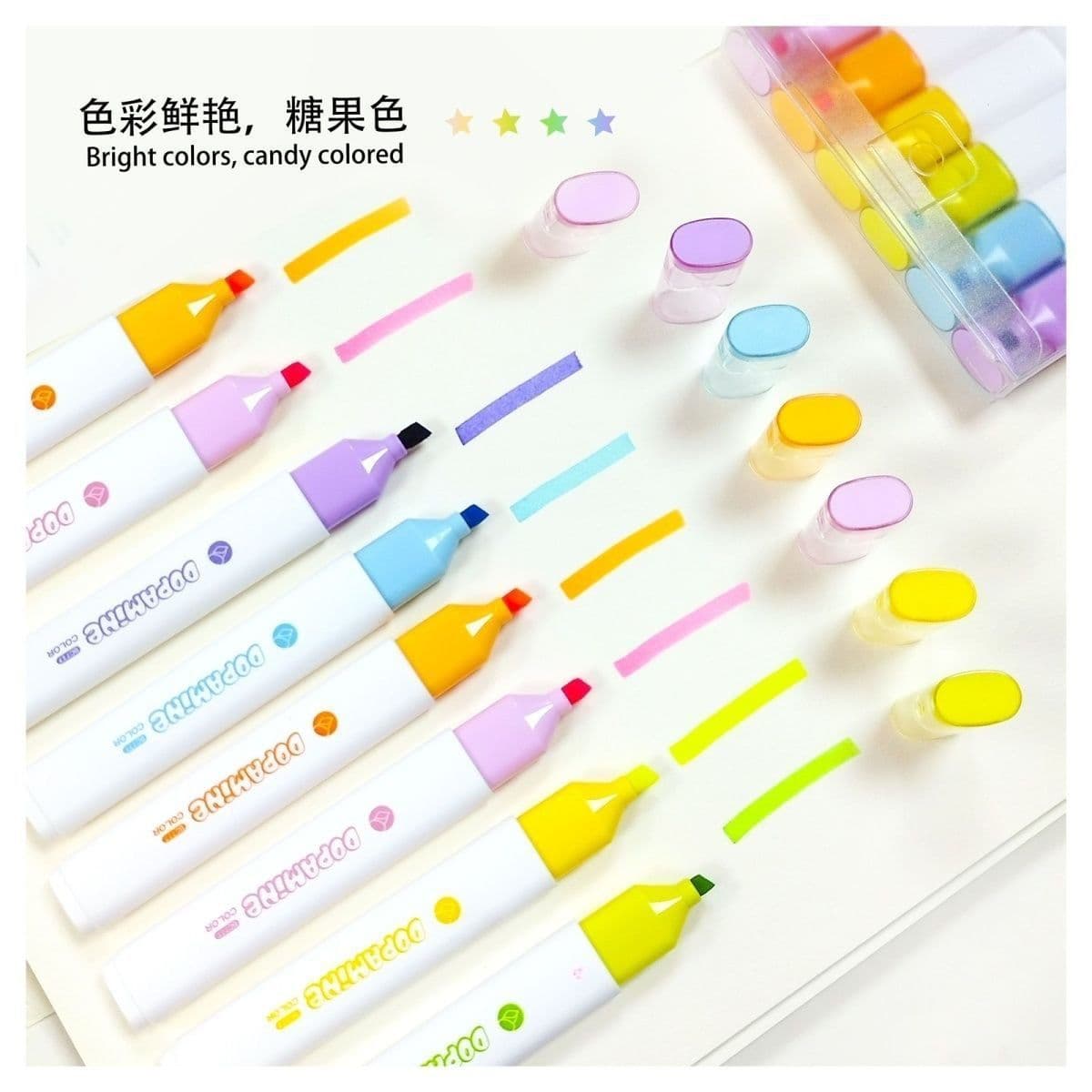 Morandi highlighter ins retro marker macaron color note student focus mark set marker pen