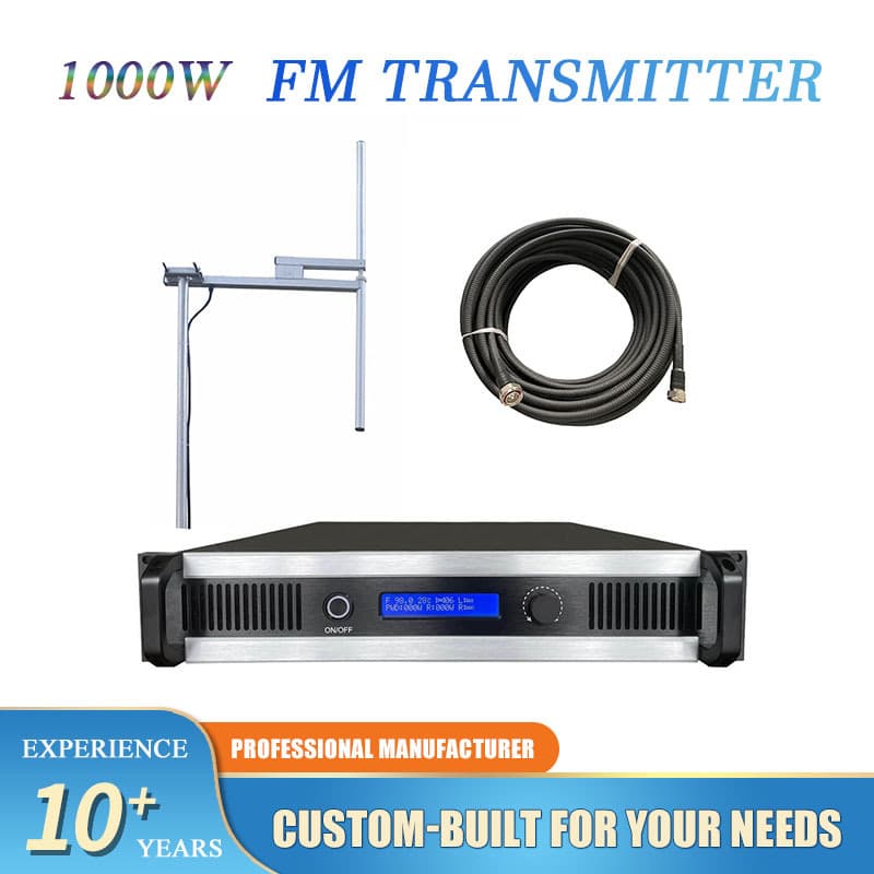 1000W FM Broadcast Transmitter System + Antenna + Cable