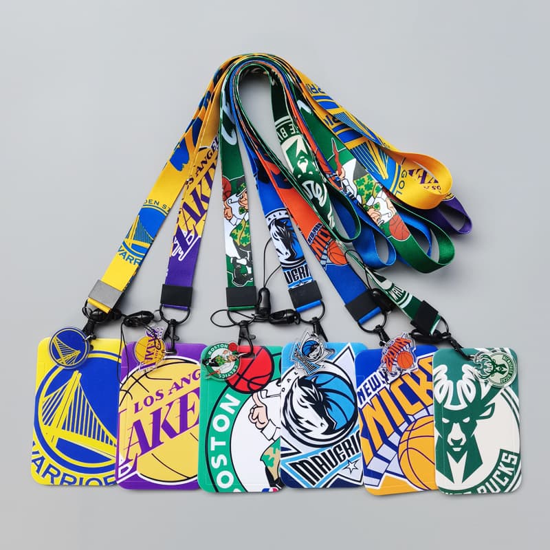 Cartoon Anime Hard Bus Card Push-Fit Card Sleeve Heat Transfer Student Campus Card Polyester Lanyard Work Badge Meal Card