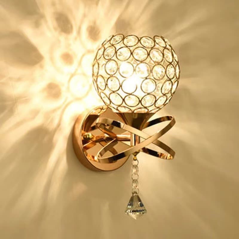 Factory Direct Amazon Crystal Wall Light Creative Personality Dining Room Art Decorative Wall Lamp Bedroom Corridor