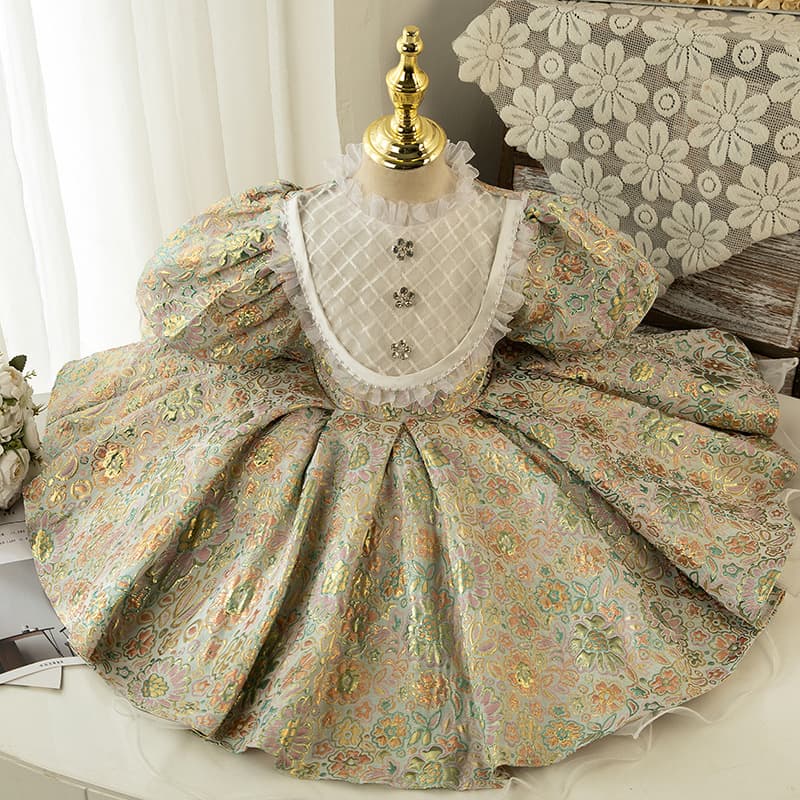 New Children's Tulle Dress for Girls, Toddler Birthday Party Gown, Cross-Border Formal Dress for 1st Birthday