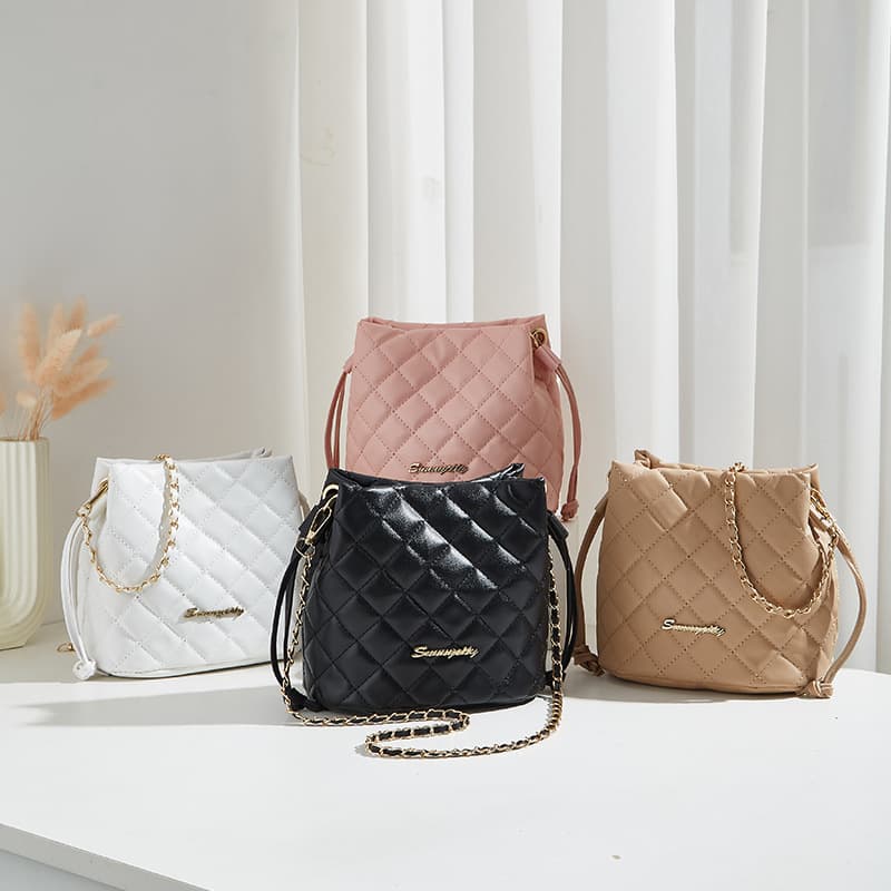 Diamond Bucket Bag 2026 New Ladies Bag Niche High Quality Design Women's Bag Korean Style Shoulder Bag
