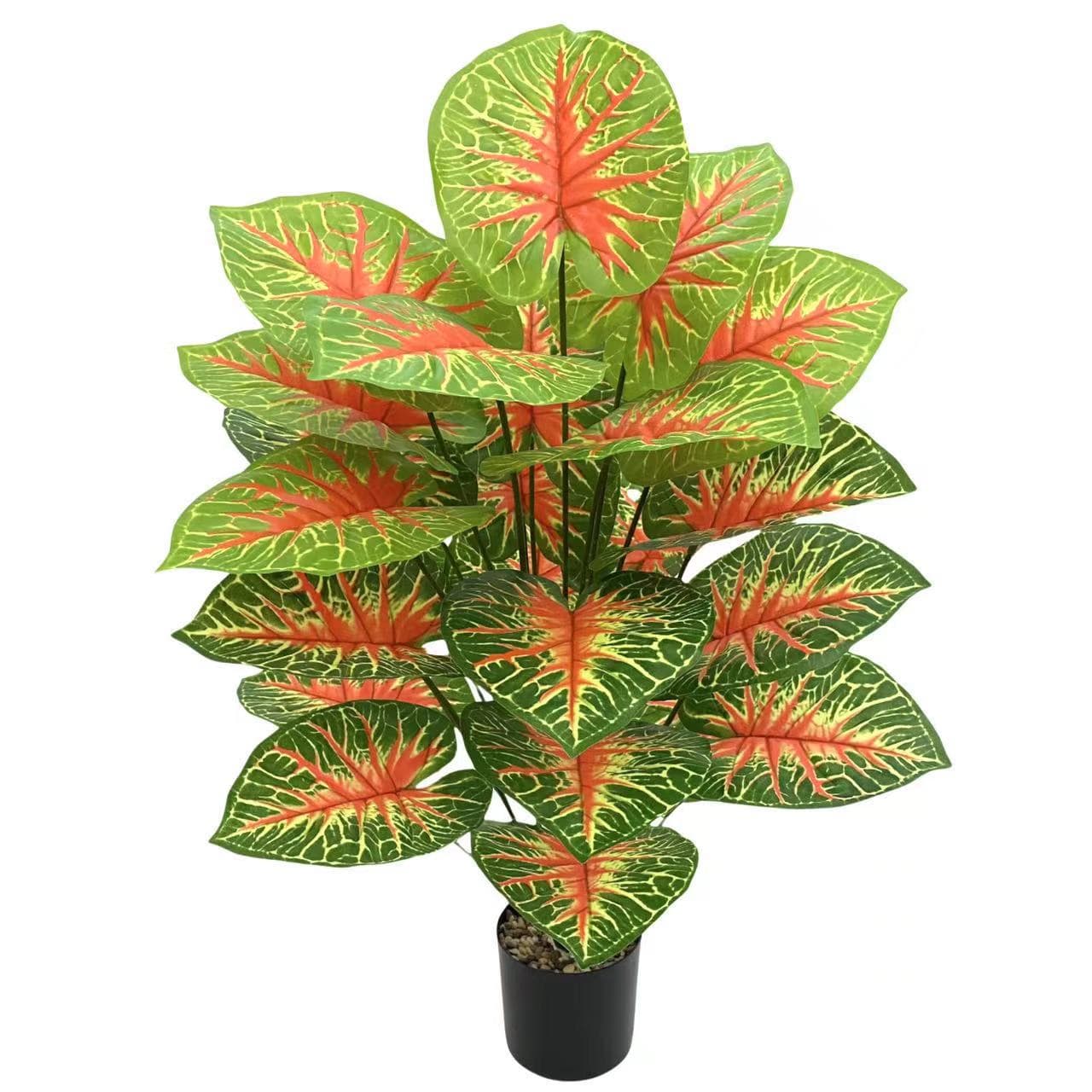 Cross-border special supply of simulated green plants dripping Guanyin feel film colorful taro leaves bonsai home decoration furnishings fake plants