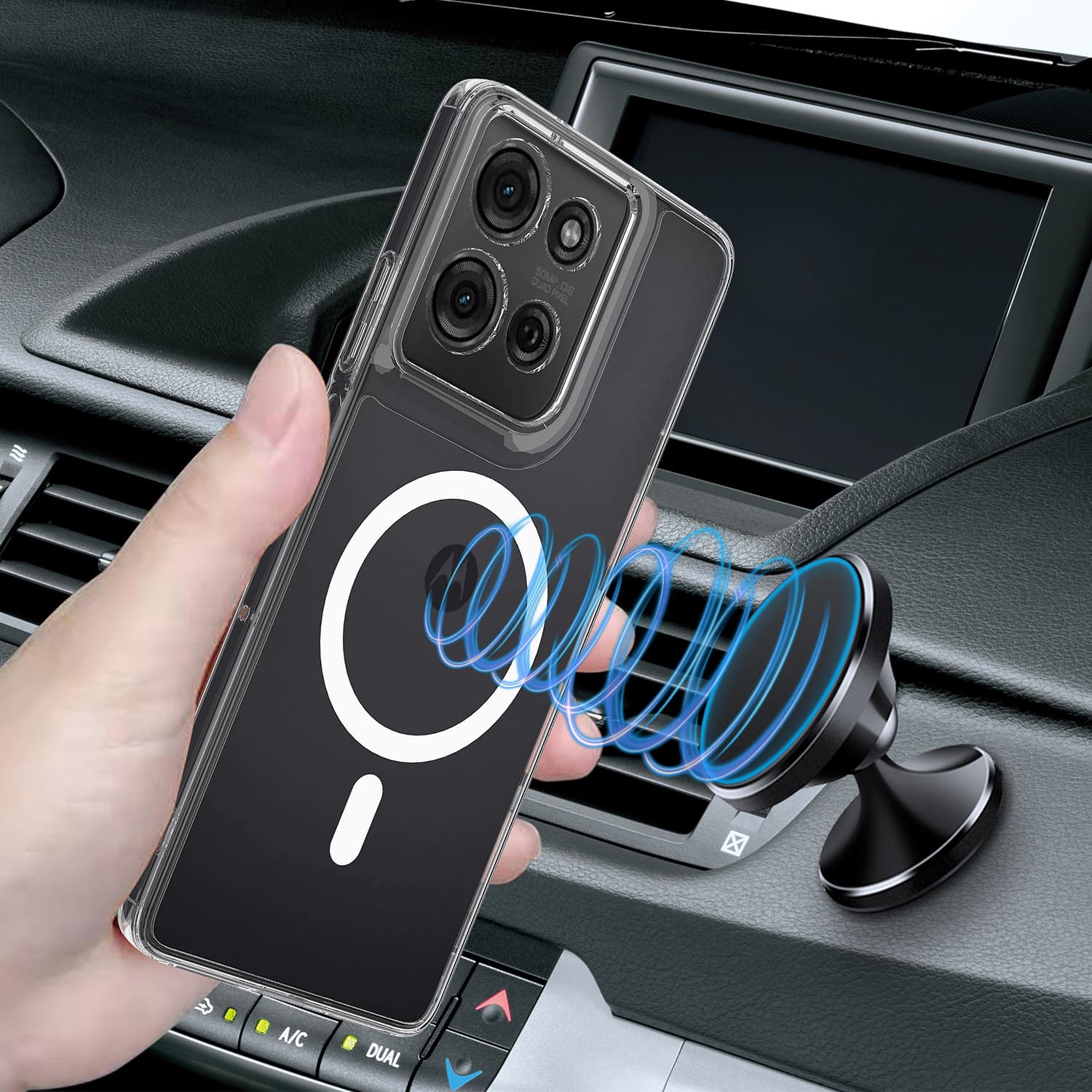 Transparent Acrylic Magnetic Phone Case for Motorola MOTO G75 G05 54 55, Scratch-Resistant