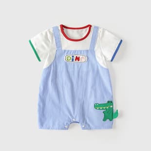 Baby Summer Clothes Newborn Boy Romper 100 Days Adorable Cotton Thin Crawling Suit
