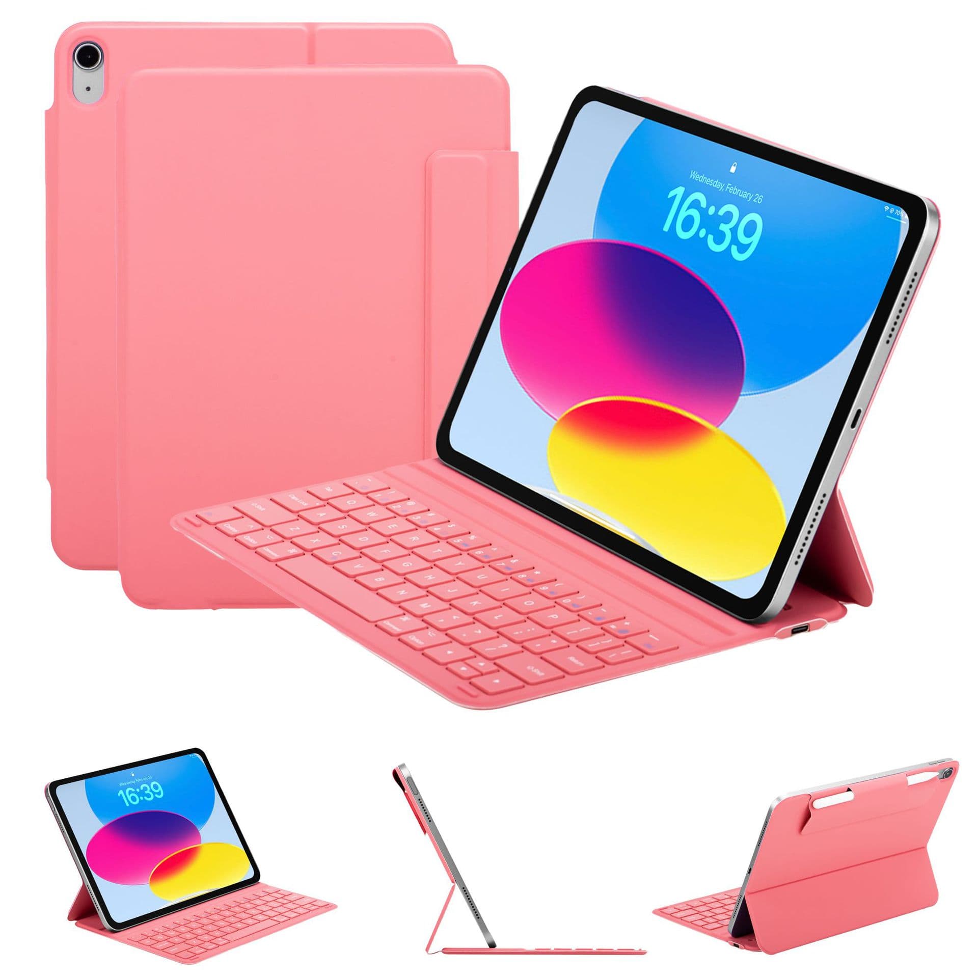 Cross-border iPad 11th Gen A16 Magnetic Double-sided Clip Integrated Keyboard iPad 10.9/11 Ultra-thin Portable Buckle Leather Case