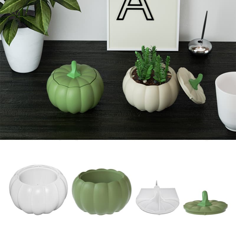 Aromatherapy Gypsum Minimalist Pumpkin Storage Box Silicone Mold DIY Halloween Candle Cup Epoxy Resin Mold