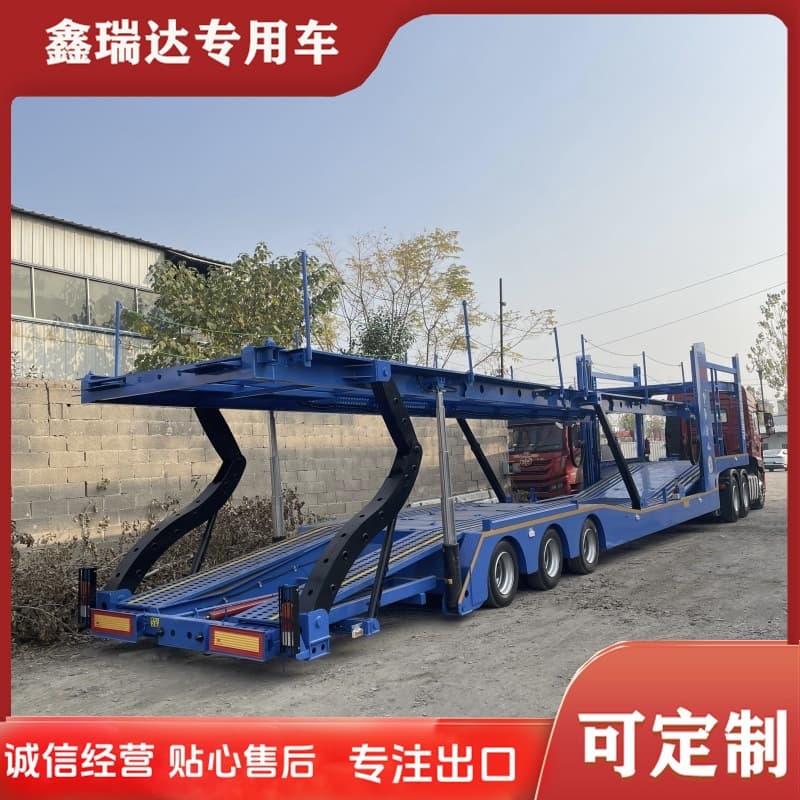 Car carrier semi-trailer, three-axle car carrier, car transport semi-trailer, two-axle car carrier cage semi-trailer for export.
