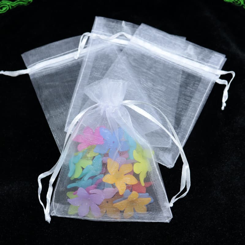 White Gauze Bag Jewelry Packaging Bag Organza Drawstring Storage Bag Mesh Bag Fruit Insect Bag