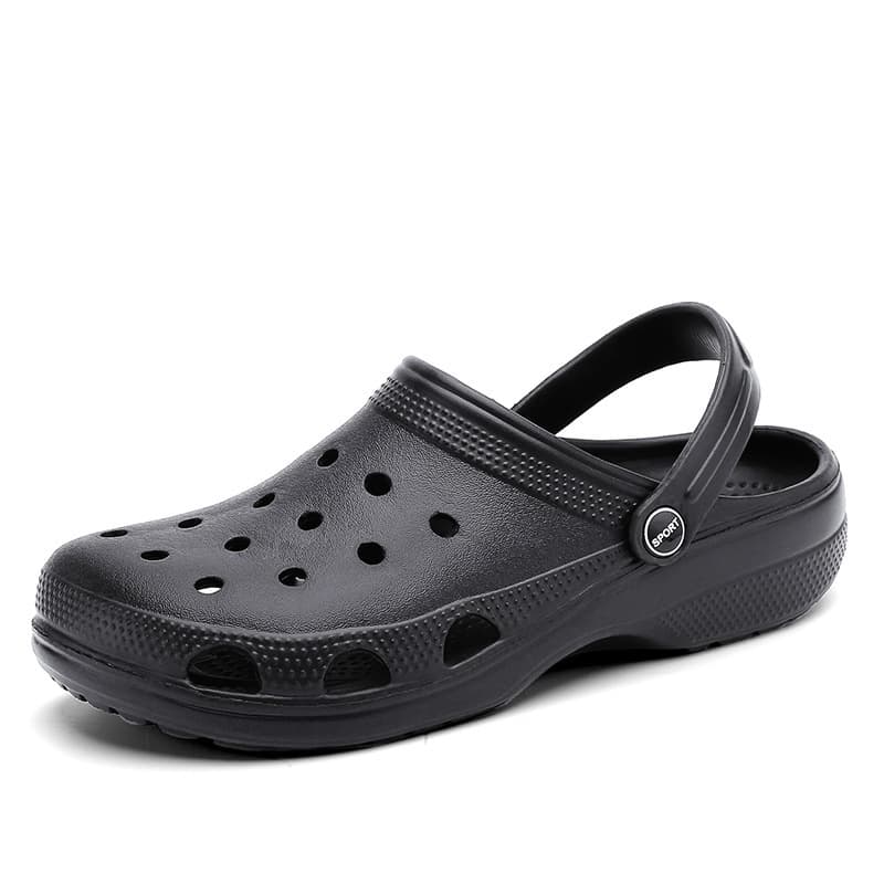 Pure Color Garden Shoes Unisex Summer Sandals Breathable Flat Heel Couple Beach Shoes Casual Style Hollow Out Design