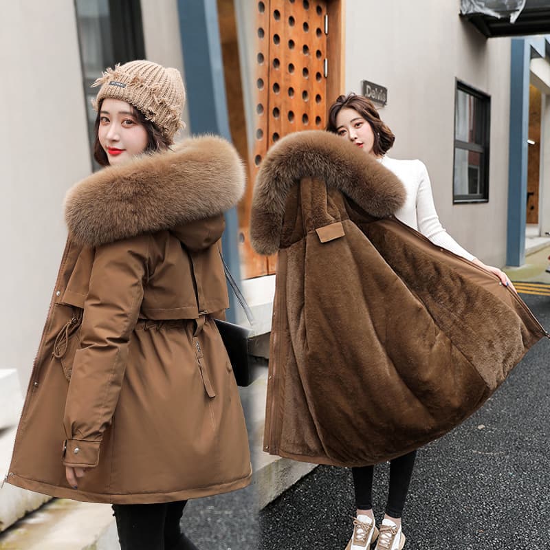 Parka cotton-padded winter coat, 2025 new style, down cotton-padded jacket, women's mid-length, Korean style, loose fit, plus size, trendy.