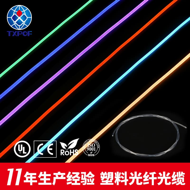 Plastic Fiber Optic Star Ceiling Atmosphere Light Fiber Optic Strip 2.5mm Light Guiding Craft Decorative Art PMMA Fiber Optic Cable