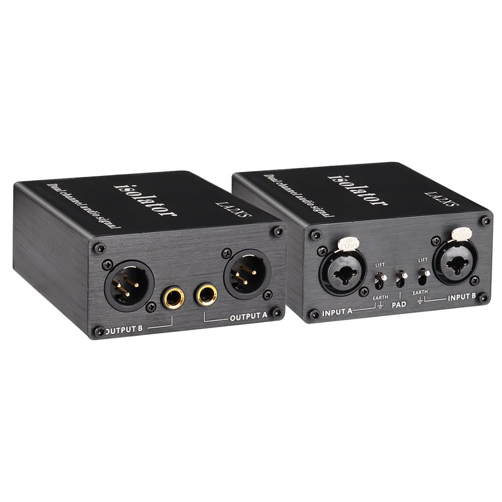 Pengxun Shiwei LA2XS Audio Isolator XLR 6.5 Dual-Channel Hum Noise Eliminator Noise Reduction