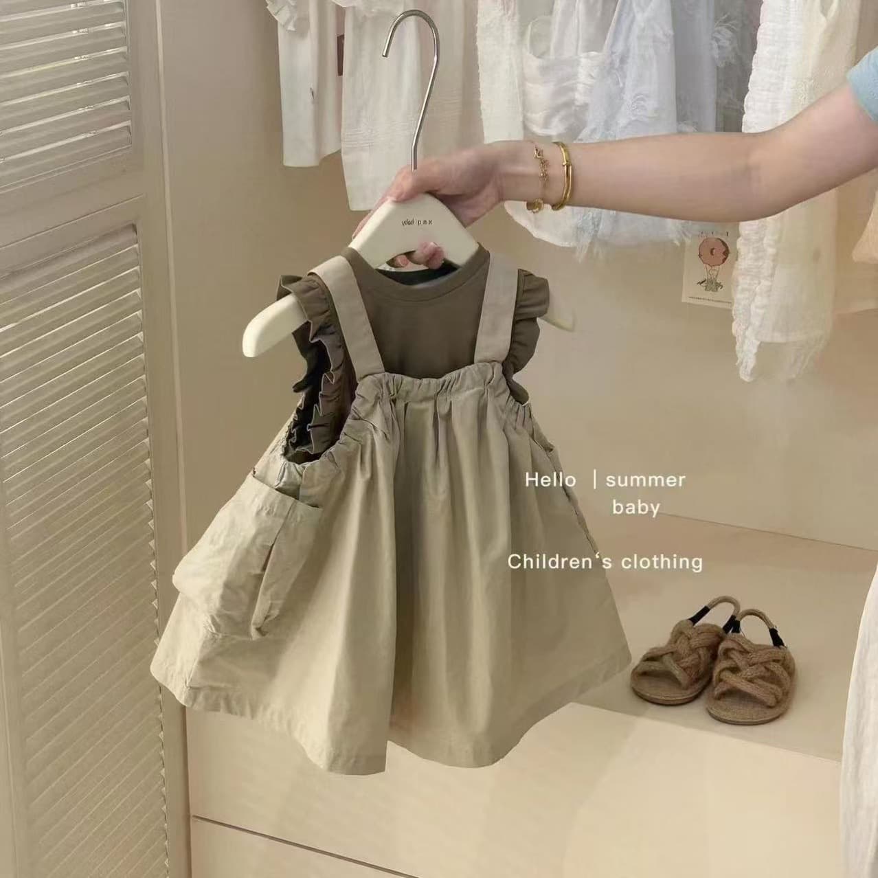 2025 Girls' Small and Medium-sized Children's Work Suit Suit Fashionable Summer Clothes New Korean Style Children's Dress Summer Two-piece Set